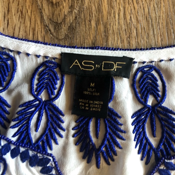 AS by DF treasure silk boho tunic top Sz M - Picture 5 of 6